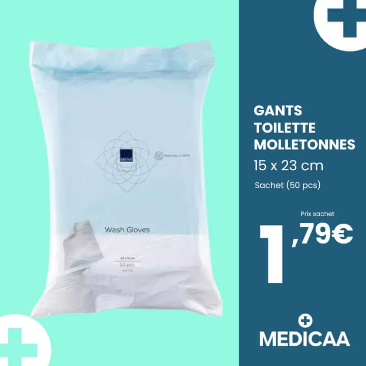 Medicaa gants toilette molletonnes jetables a usage unique