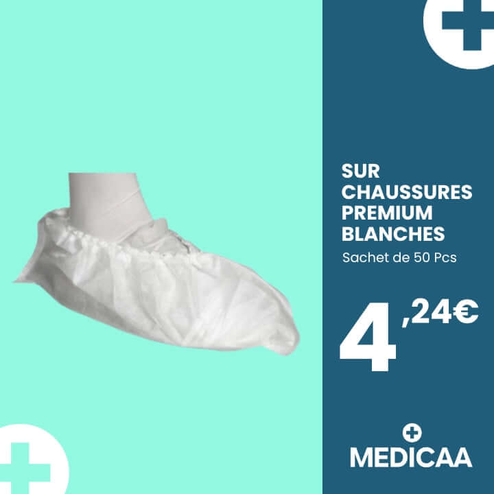 Sur Chaussures Premium Blanches - Sachet de 50 pcs - Abena