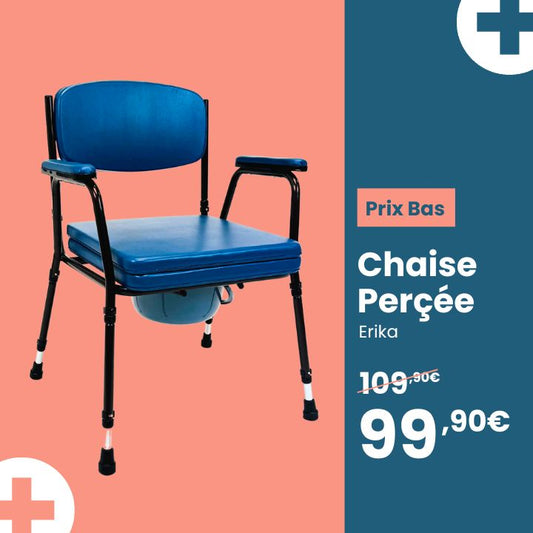 Chaise percée avec pieds réglables en hauteur Erika