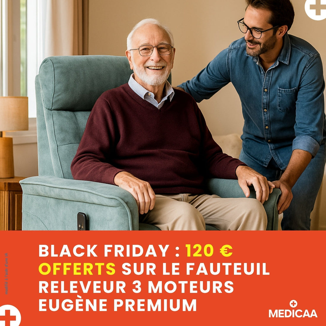 Black friday 120€ offert fauteuil releveur 3 moteurs eugene