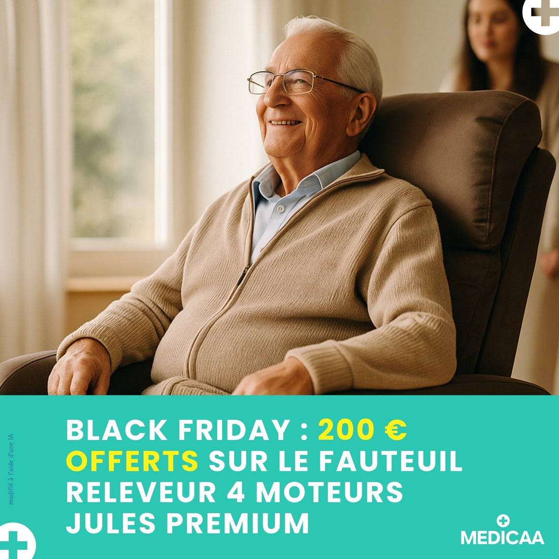 Black friday 200€ offert fauteuil releveur 4 moteurs