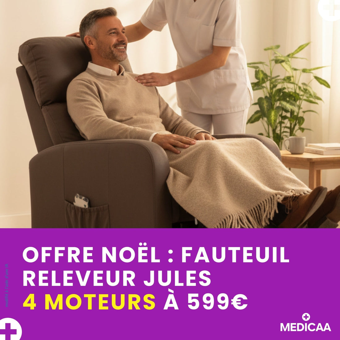 Offre Noël : fauteuil releveur Jules 4 moteurs à 599€