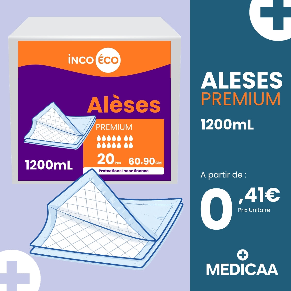 Alèse Jetable Premium - 60 x 90 cm - Incoeco