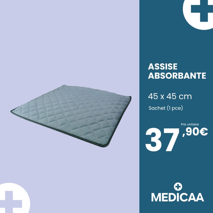 Assise Absorbante Fauteuil Imperméable et Antidérapante 45 x 45 cm