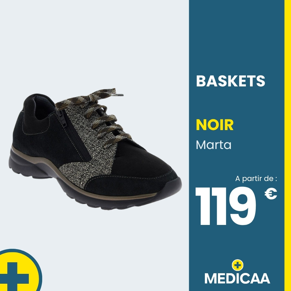 Baskets Confort Marta - Femme - Noir