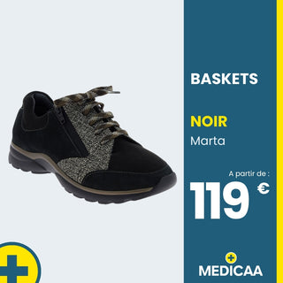 Baskets Confort Marta - Femme - Noir