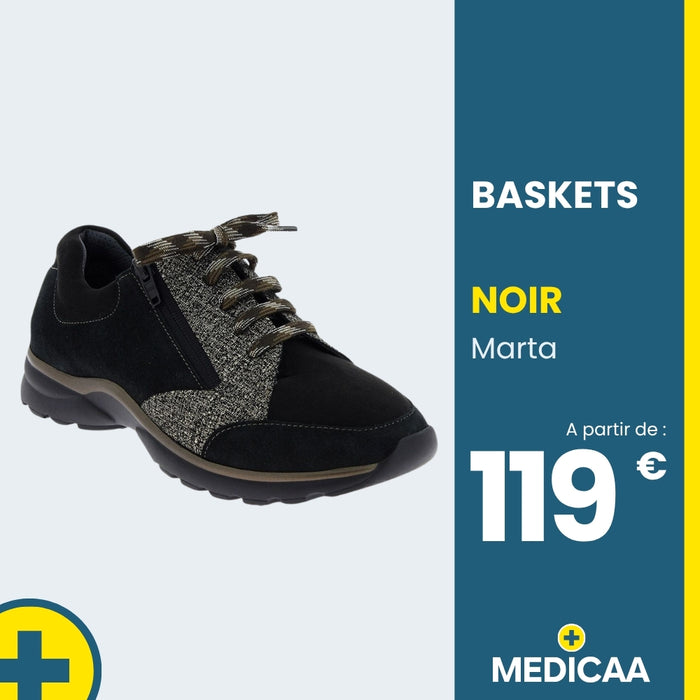 Baskets Confort Marta - Femme - Noir