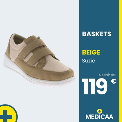 Baskets Confort Suzie - Femme - Beige