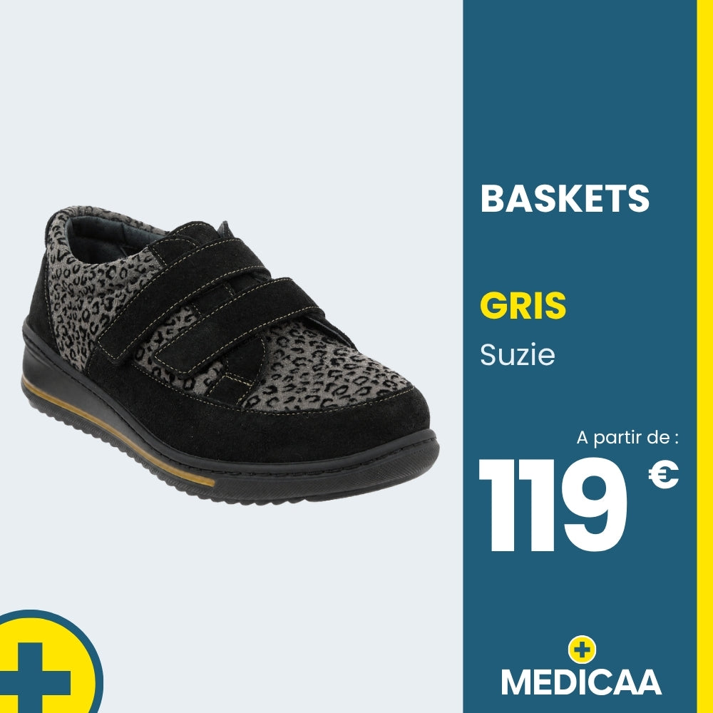 Baskets Confort Suzie - Femme - Gris