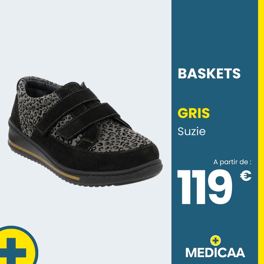 Baskets Confort Suzie - Femme - Gris