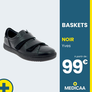 Baskets Orthopédiques Yves - Homme - Noir