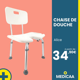 Chaise de douche ergonomique avec dossier Alice