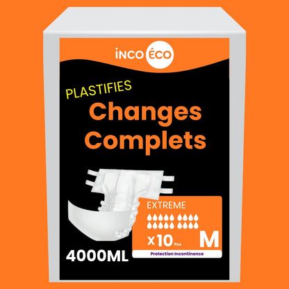 Changes Complets Extreme Plastifiés - Ultra Absorbants - 4000 mL - Taille M - IncoEco