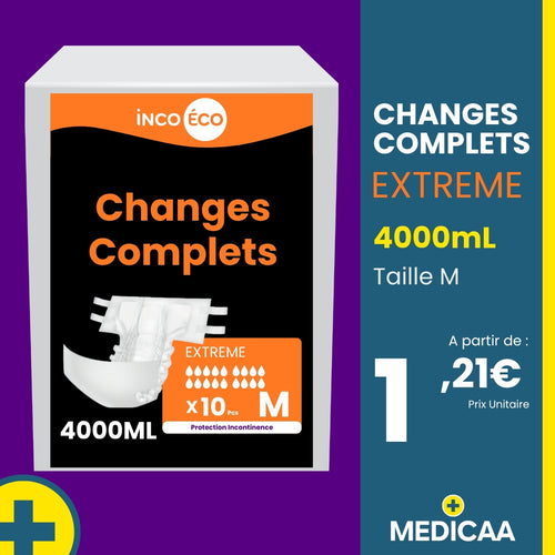Changes Complets Extreme - Ultra Absorbants - 4000 mL - Taille M - IncoEco