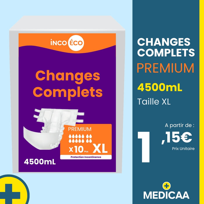 Changes Complets Premium - Ultra Absorbants - 4500 mL - Taille XL - IncoEco