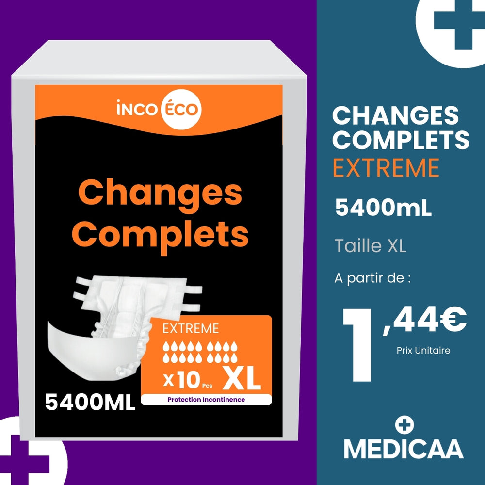 Changes Complets Extreme - Ultra Absorbants - 5400 mL - Taille XL - IncoEco