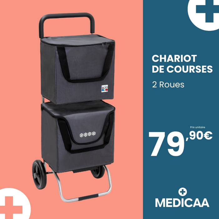 Chariot de Courses Eco Noir 2 Roues