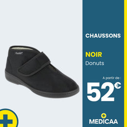 Chaussons Orthopédiques Donuts - Mixte - Noir