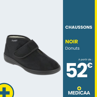 Chaussons Orthopédiques Donuts - Mixte - Noir