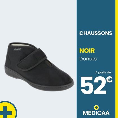 Chaussons Orthopédiques Donuts - Mixte - Noir