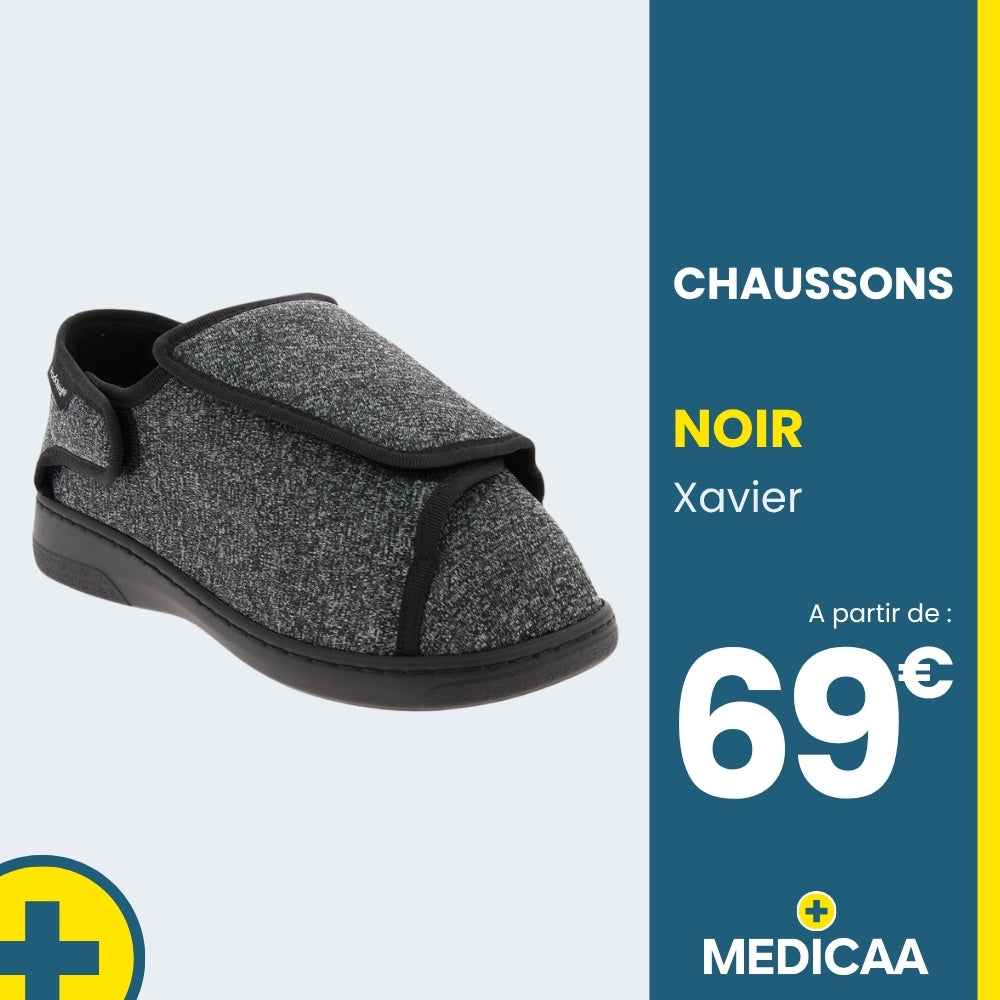 Chaussons Orthopédiques Xavier - Mixte - Noir