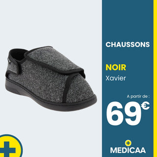 Chaussons Orthopédiques Xavier - Mixte - Noir