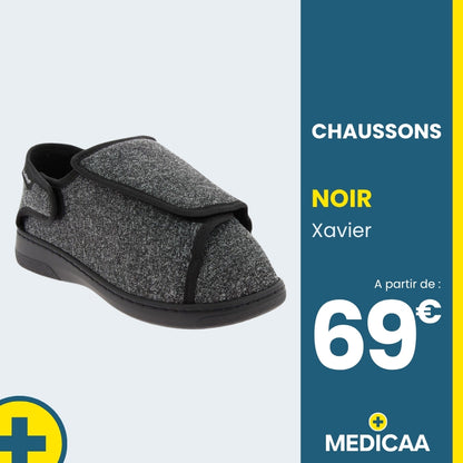 Chaussons Orthopédiques Xavier - Mixte - Noir