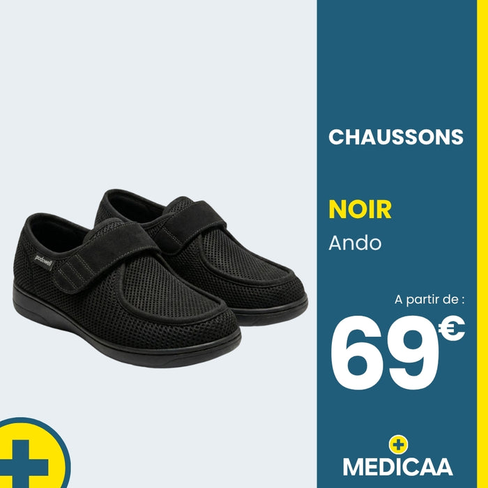 Chaussons Thérapeutiques Ando - Mixte - Noir