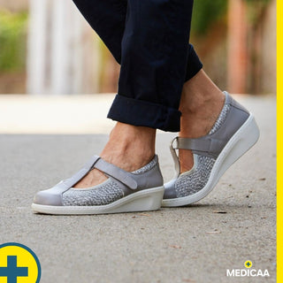 Chaussures à Bride Orthopédique Samia - Femme - Gris
