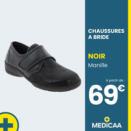 Chaussures à Bride Orthopédiques Manille - Femme - Noir