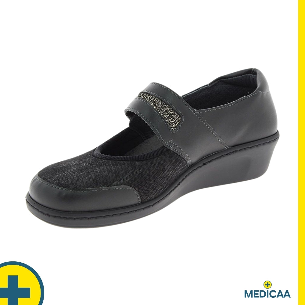 Chaussures à Bride - (Sophia) - Femme - Noir