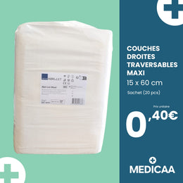 Couches Droites Traversables Eco 15x60cm  - Abena
