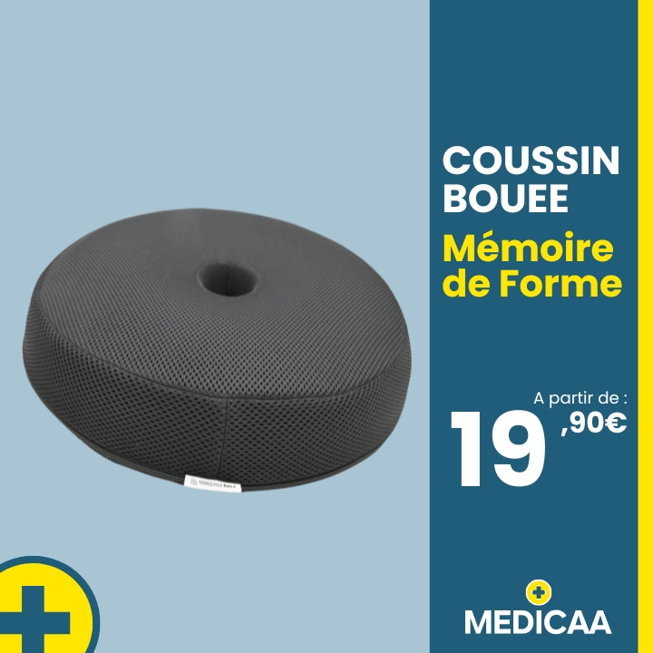 Coussin Bouée Mousse a Mémoire de Forme 40 x 40 x 7 cm