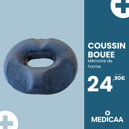 Coussin Bouée Mousse a Mémoire de Forme Ergonomique 42 x 39 x 9 cm