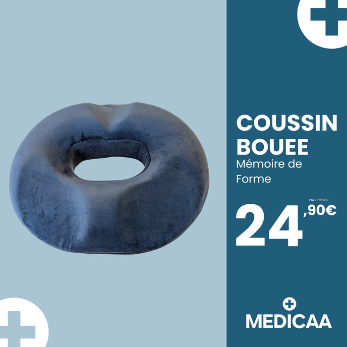 Coussin Bouée Mousse a Mémoire de Forme Ergonomique 42 x 39 x 9 cm