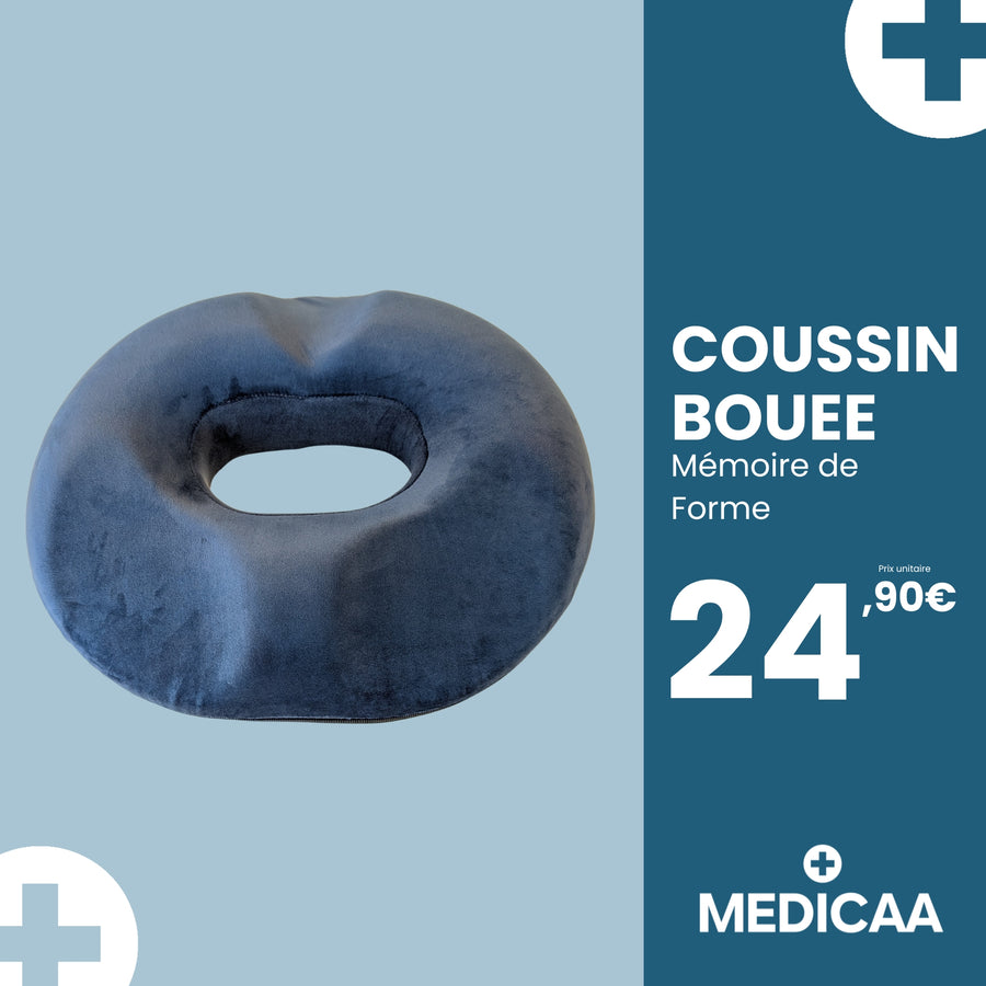 Coussin Bouée Mousse a Mémoire de Forme Ergonomique 42 x 39 x 9 cm