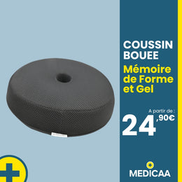 Coussin Bouée Mousse à Mémoire de Forme et Gel 40 x 40 x 7 cm