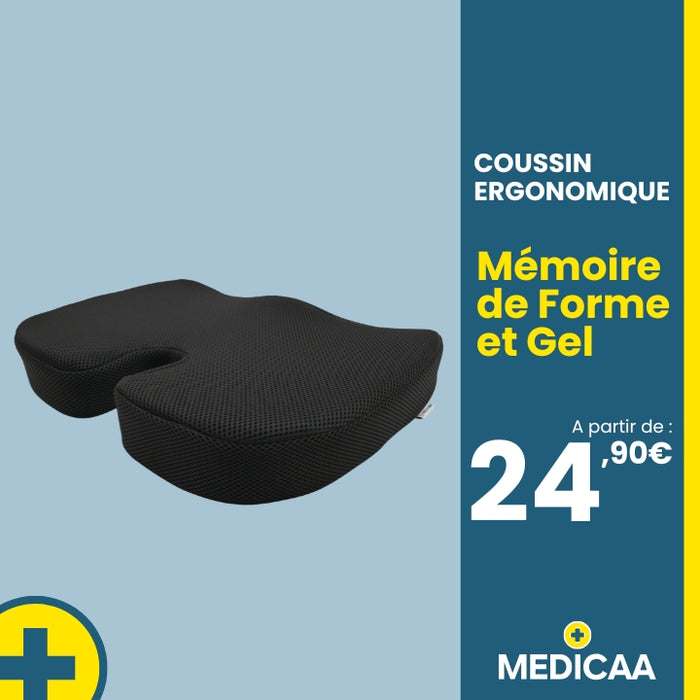 Coussin Ergonomique Memoire de Forme et Gel 45 x 35 x 7 cm