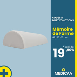 Coussin Multifonctions en Mousse a Mémoire de Forme 42 x 18 x 10 cm