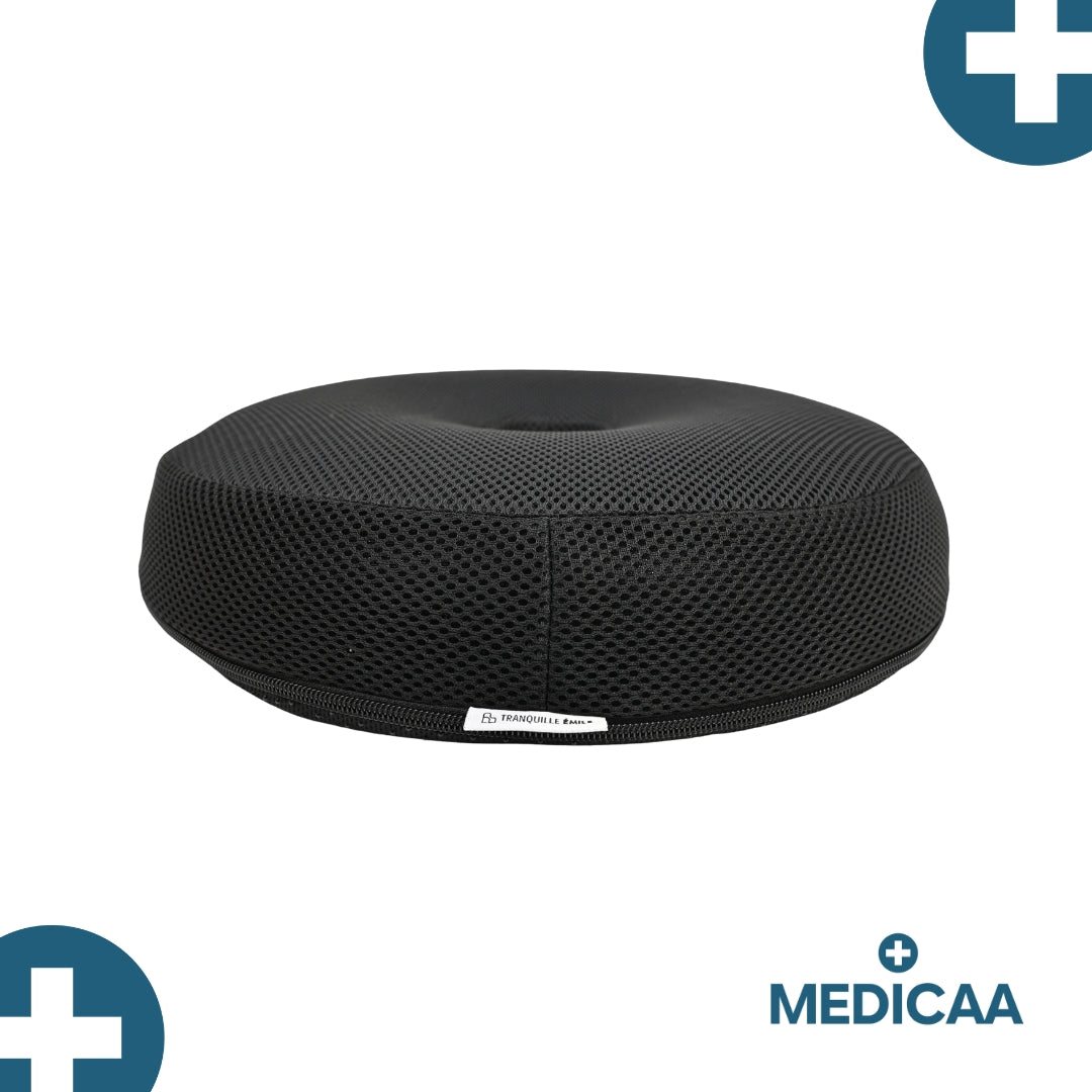 Coussin Bouee a Memoire de Forme et Gel 40 x 40 x 7 cm