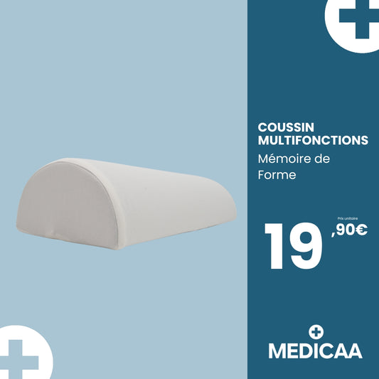 Coussin Multifonctions en Mousse a Mémoire de Forme 42 x 18 x 10 cm