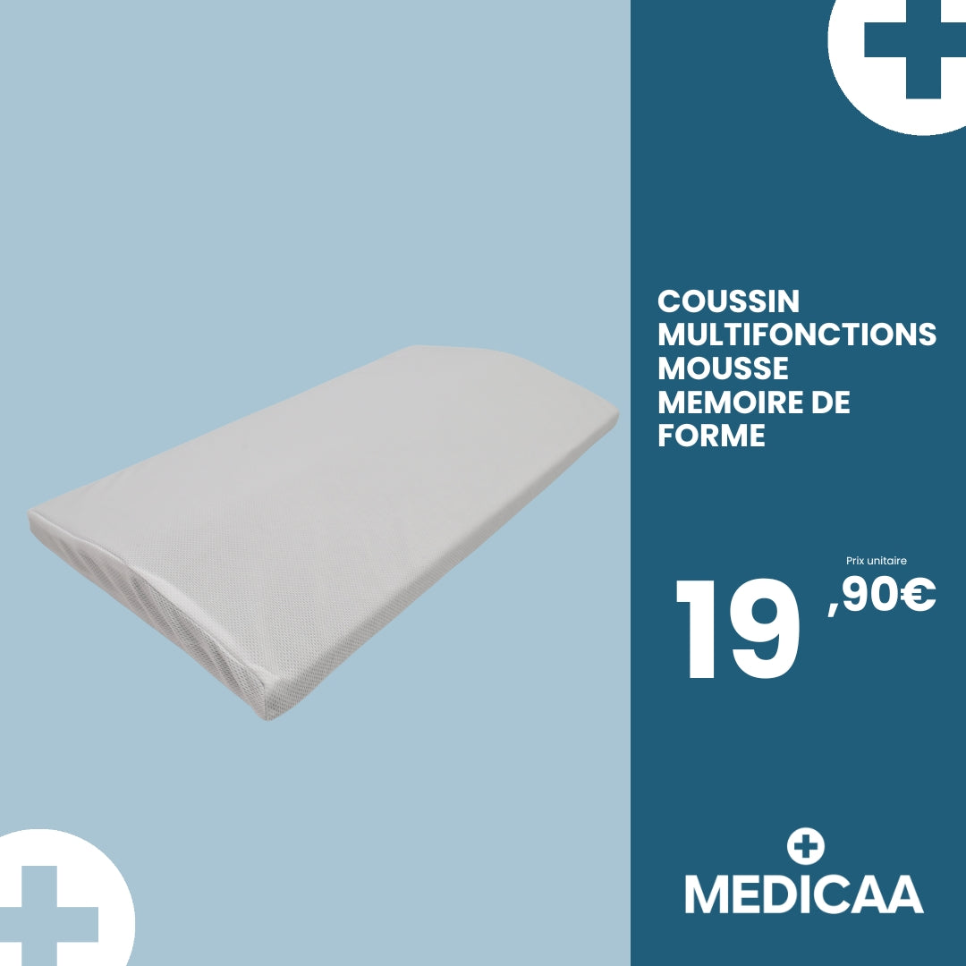 Coussin Multifonctions en Mousse a Mémoire de Forme 60 x 24 x 4 cm