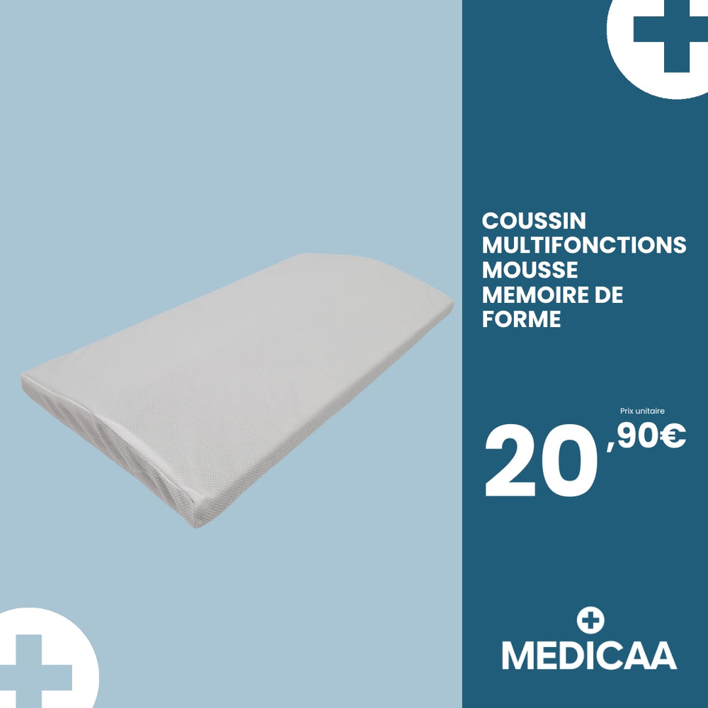 Coussin Multifonctions en Mousse a Mémoire de Forme 60 x 30 x 5 cm