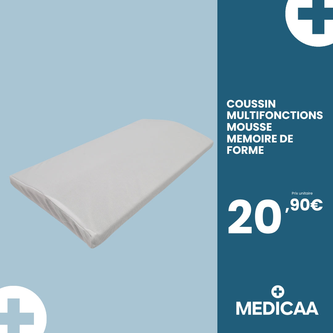 Coussin Multifonctions en Mousse a Mémoire de Forme 60 x 30 x 5 cm