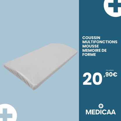 Coussin Multifonctions en Mousse a Mémoire de Forme 60 x 30 x 5 cm