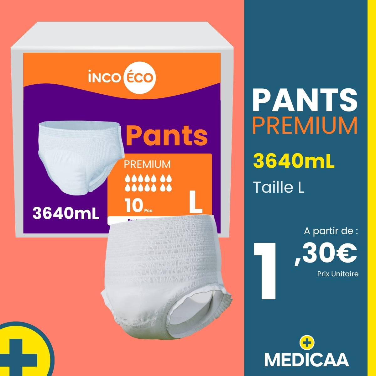 Culotte Ultra Absorbante - Pants Premium - 3640mL - Taille L - IncoEco