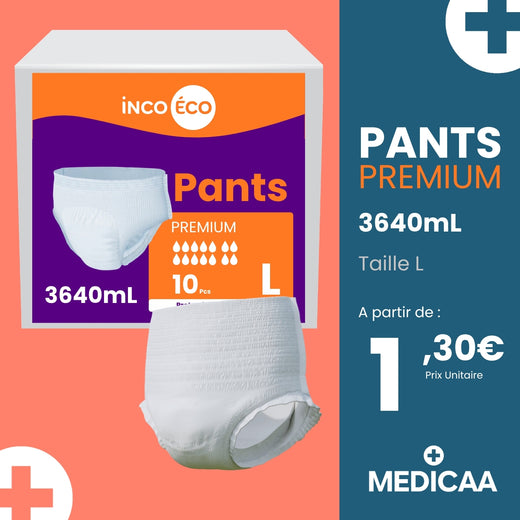 Culotte Ultra Absorbante - Pants Premium - 3640mL - Taille L - IncoEco