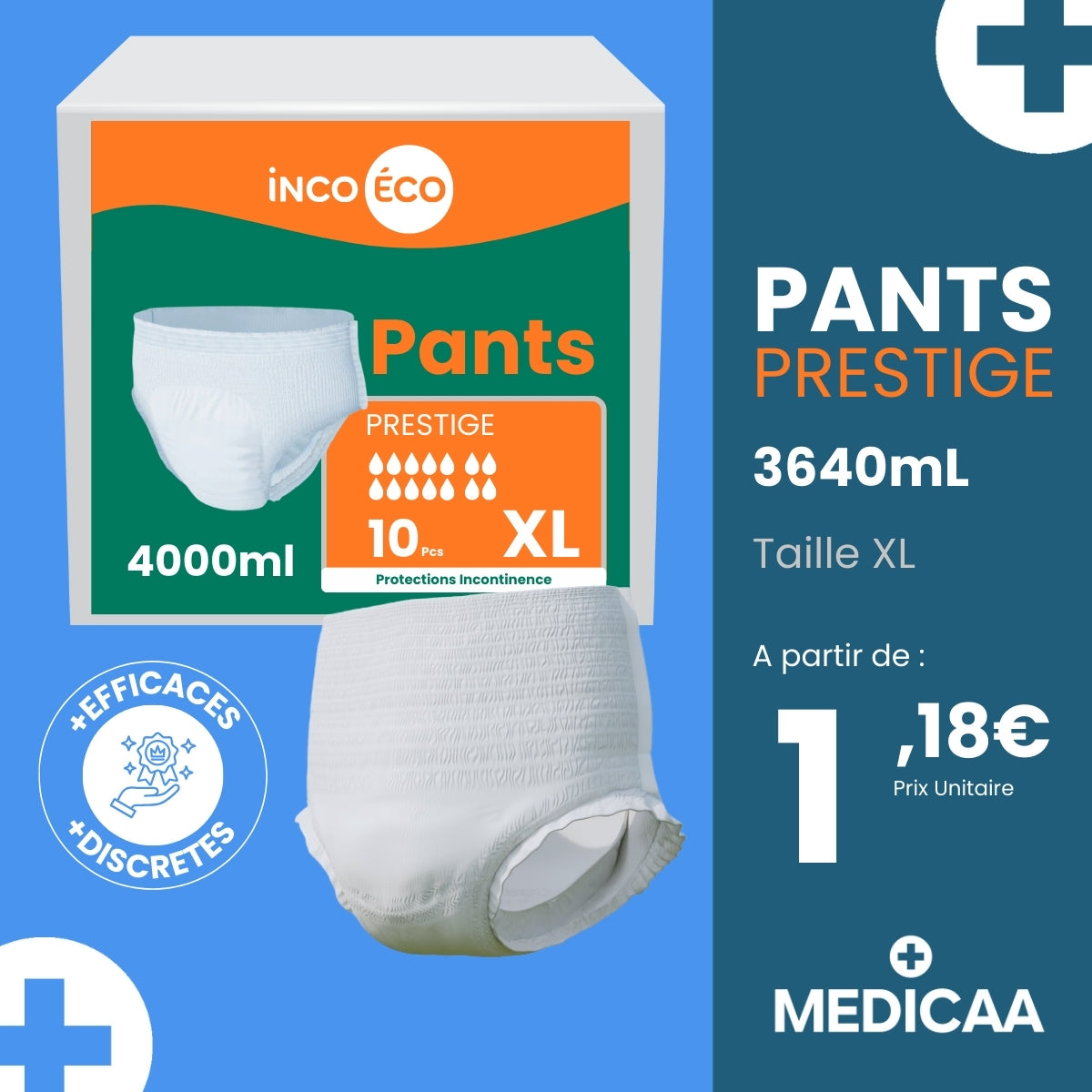 Culotte Ultra Absorbante - Pants Prestige - 4000 mL - Taille XL - IncoEco