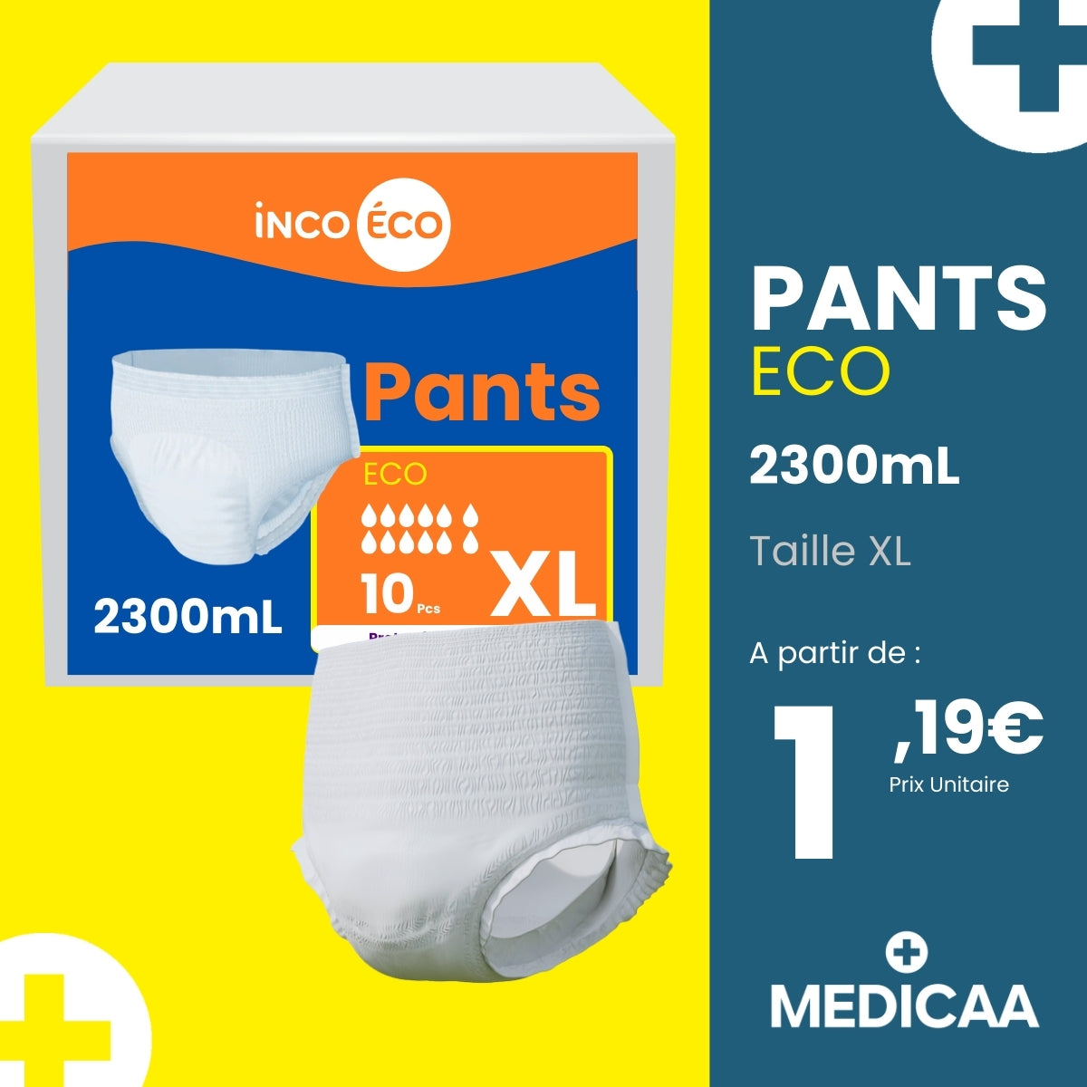 Culotte Ultra Absorbante - Pants Eco - 2300 mL - Taille XL - IncoEco