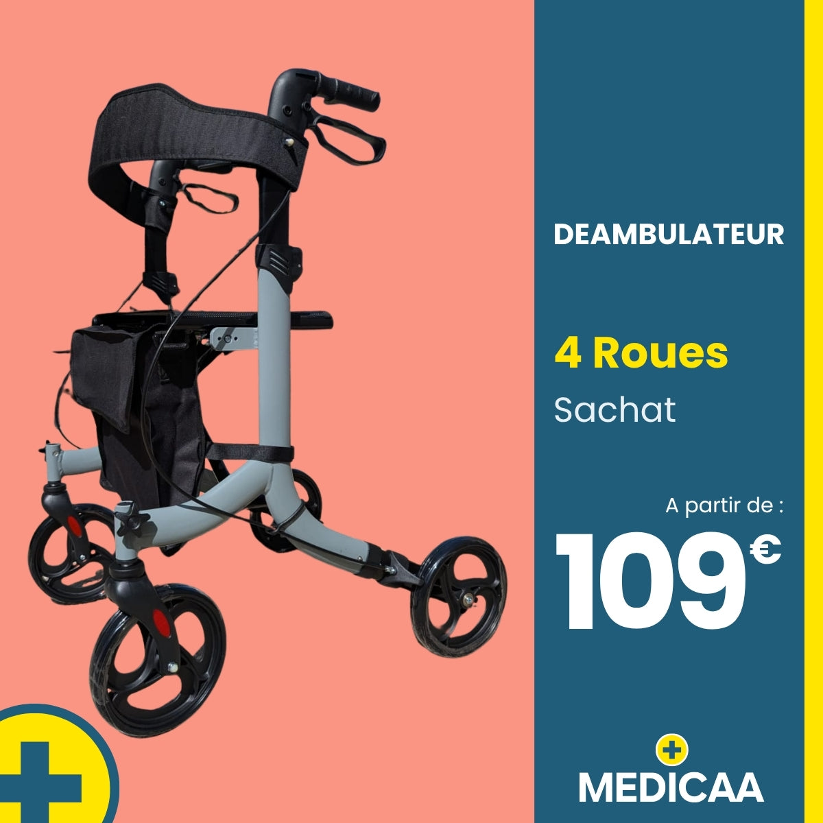 Déambulateur 4 Roues - (Sacha)